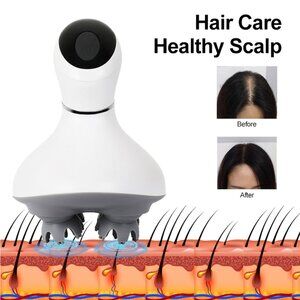 Electric Head Massager Waterproof  Red Light Care Handheld Massager 4 Detachable